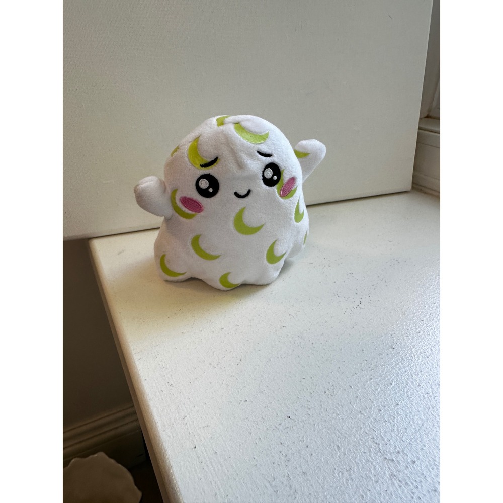 LankyBox Ghosty Plush White Green Moon Pattern YouTube Collectible Toy 5 Inch